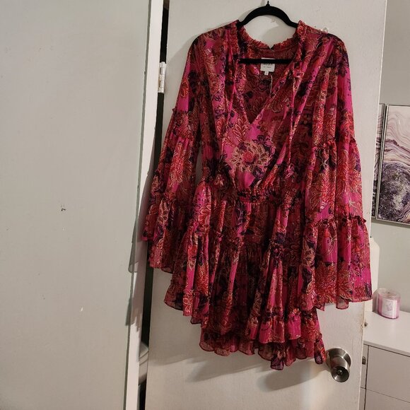 MISA Los Angeles hippi pink dress